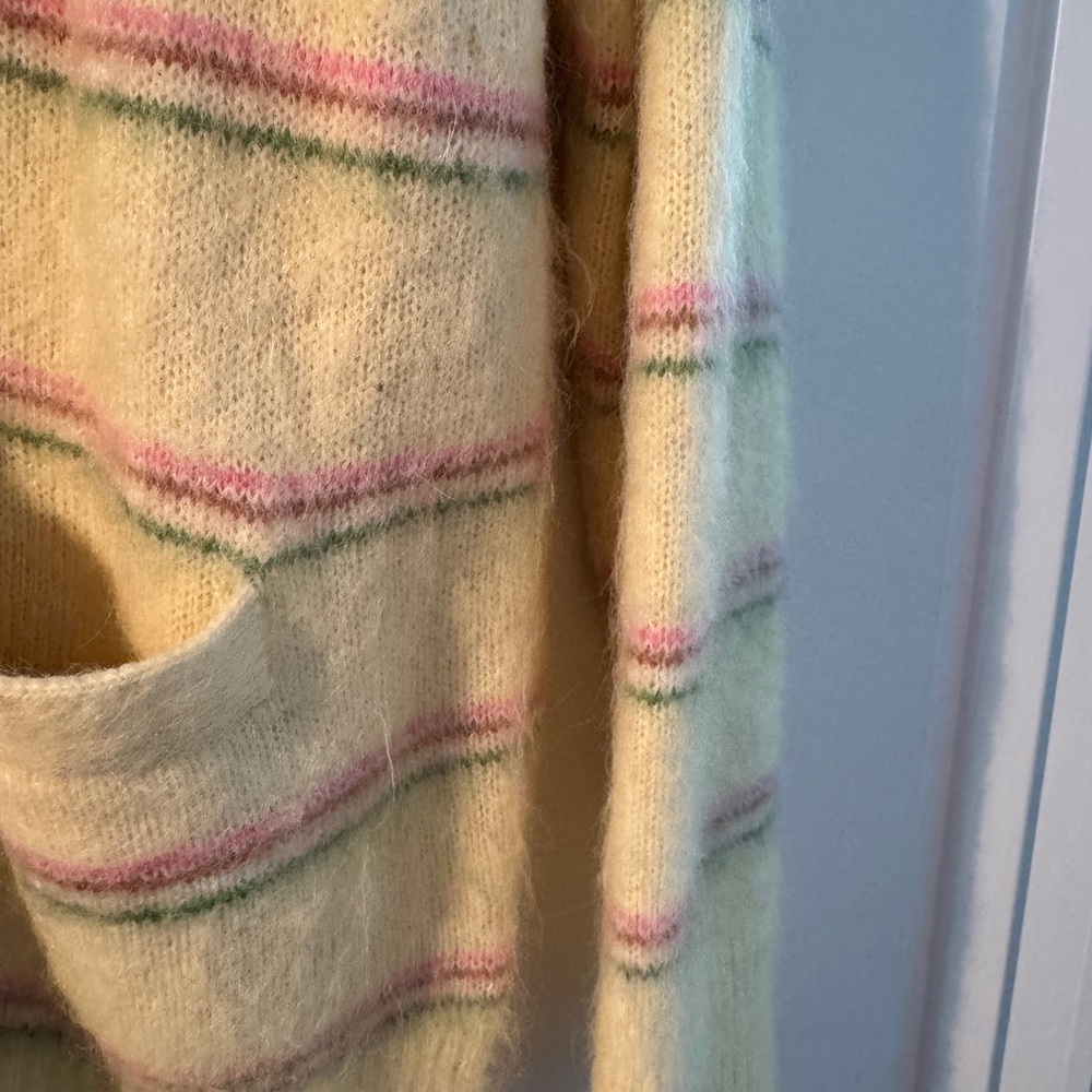 J. Crew Alpaca-blend V-neck cardigan in stripe - Picture 3 of 5